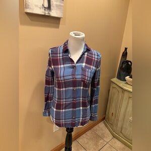Aeropostale Women’s Button Up Plaid Shirt Size Small NEW